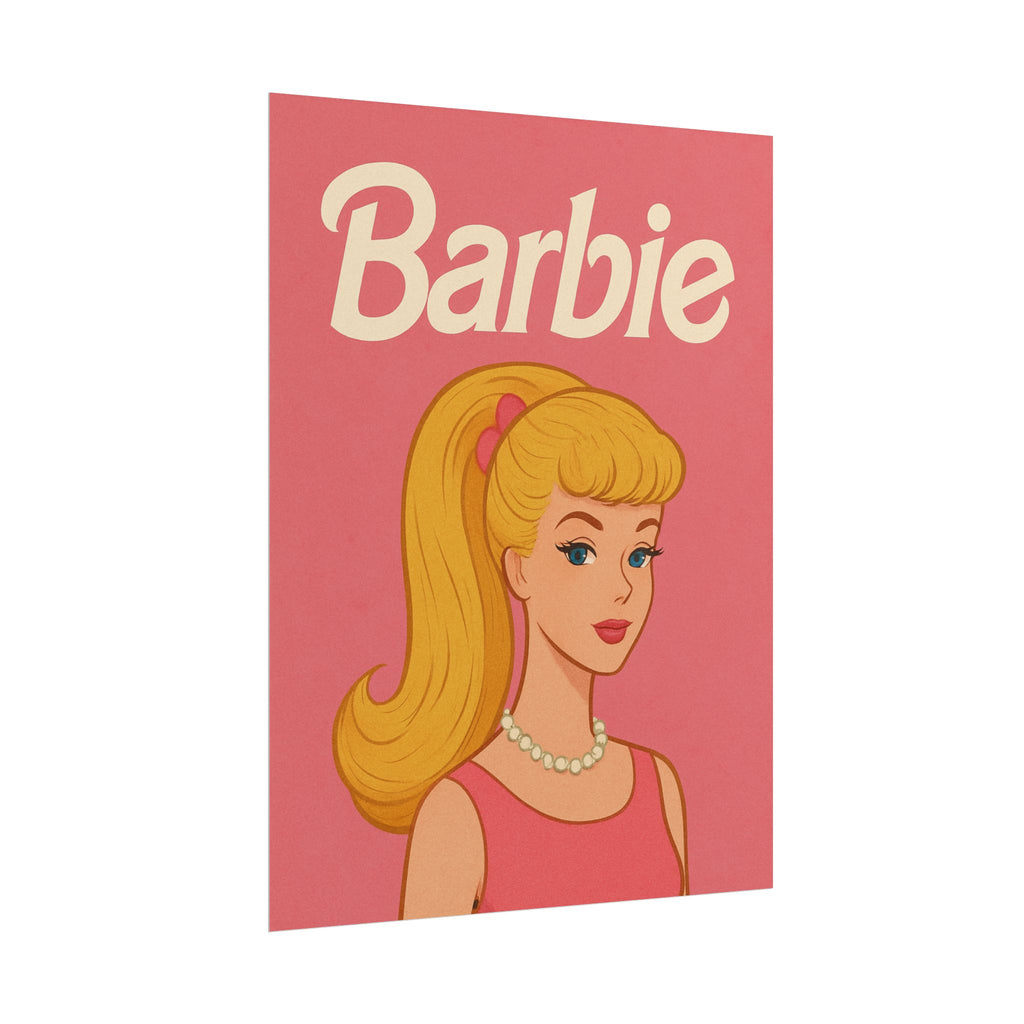Vintage Pink Barbie Poster - Rolled Art Print