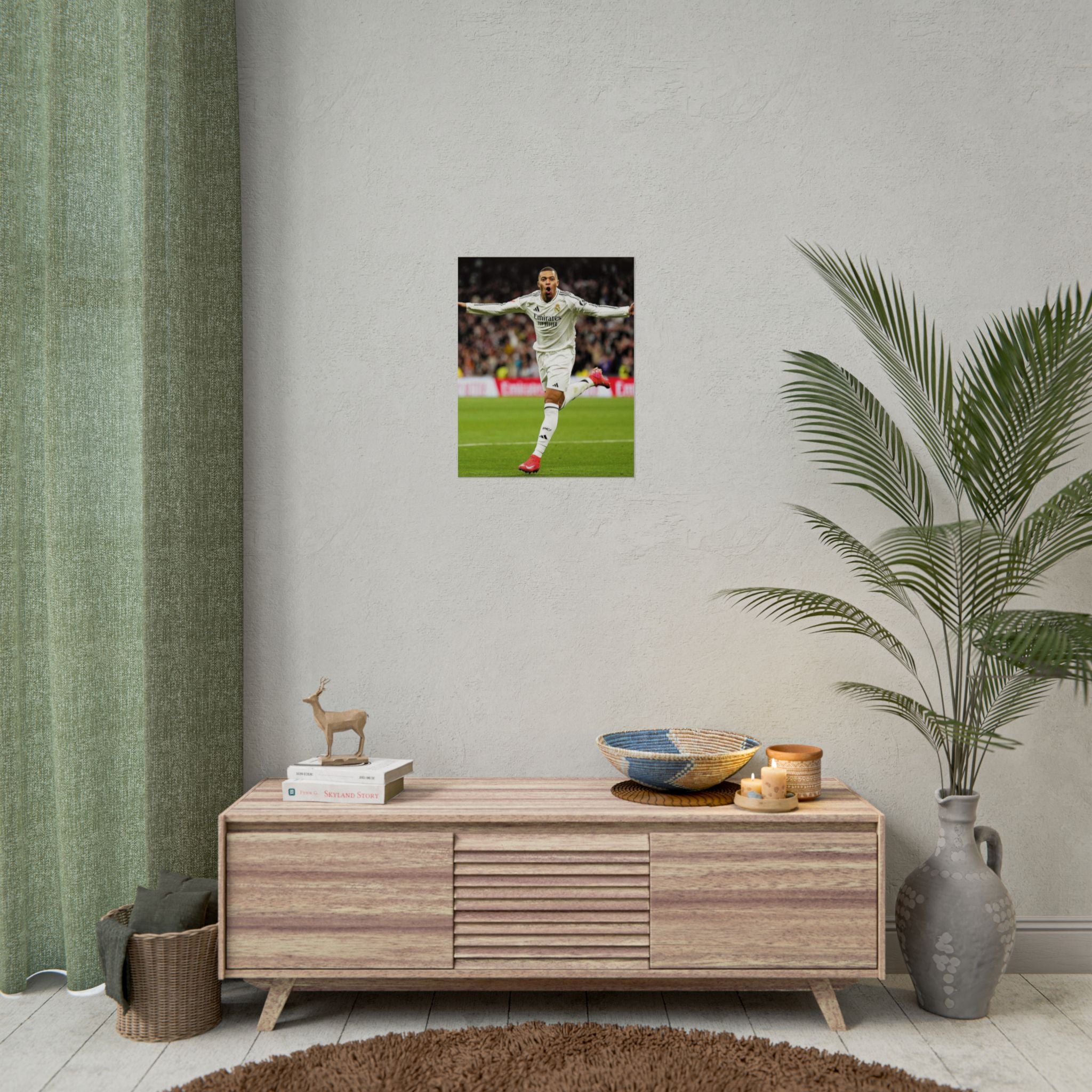 Kylian Mbappe Real Madrid Soccer Star Rolled Poster — Celebratory Football Print (Real Match Action)