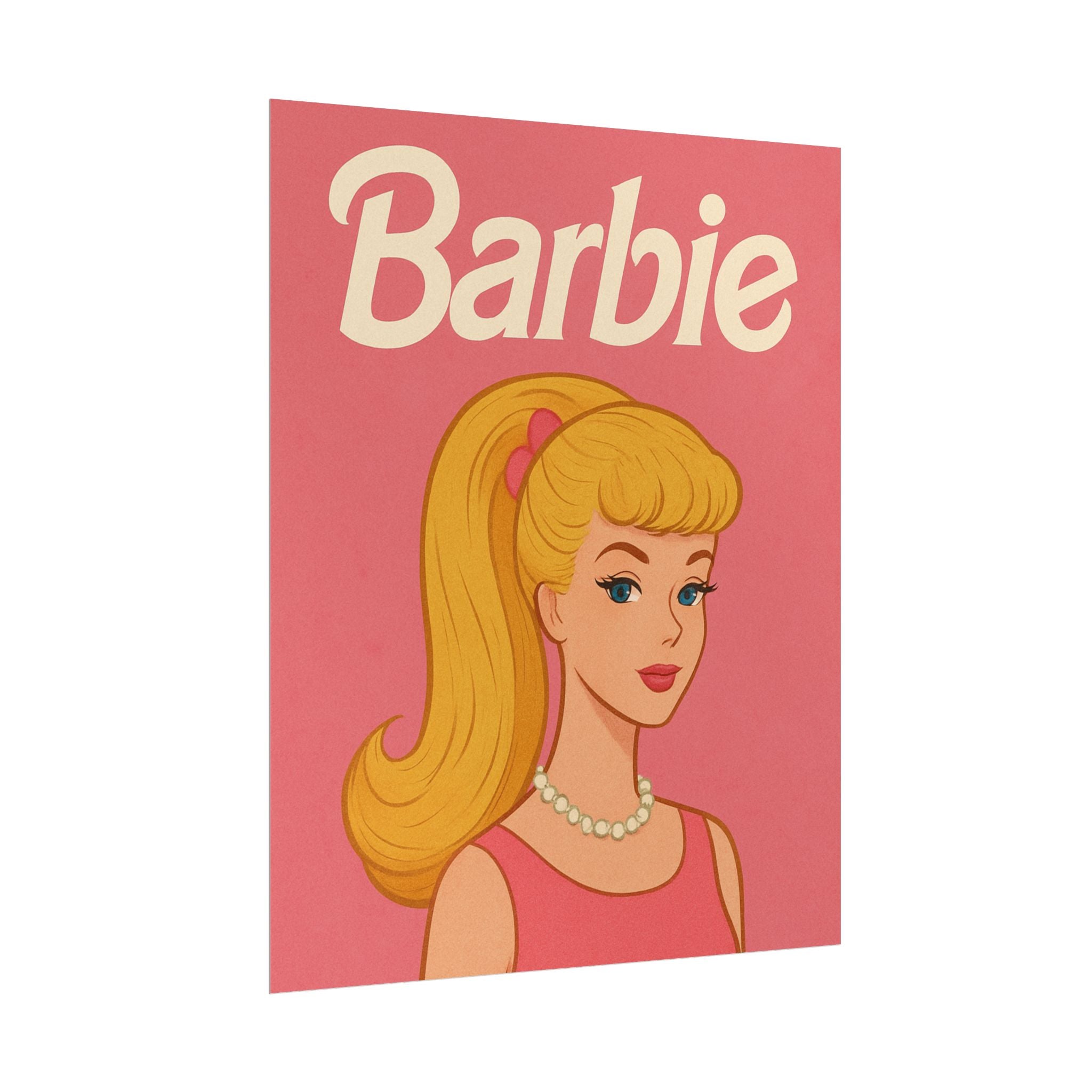 Vintage Pink Barbie Poster - Rolled Art Print