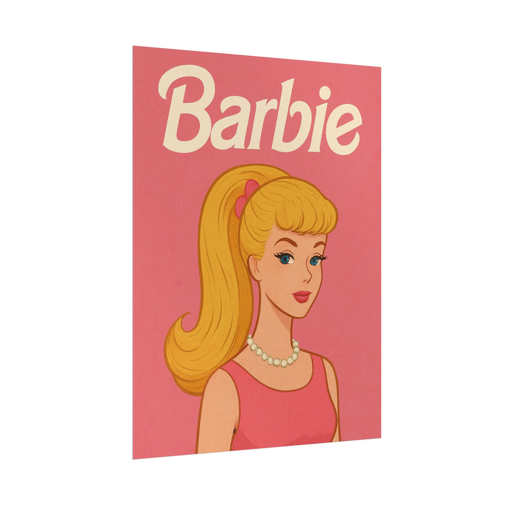 Vintage Pink Barbie Poster - Rolled Art Print