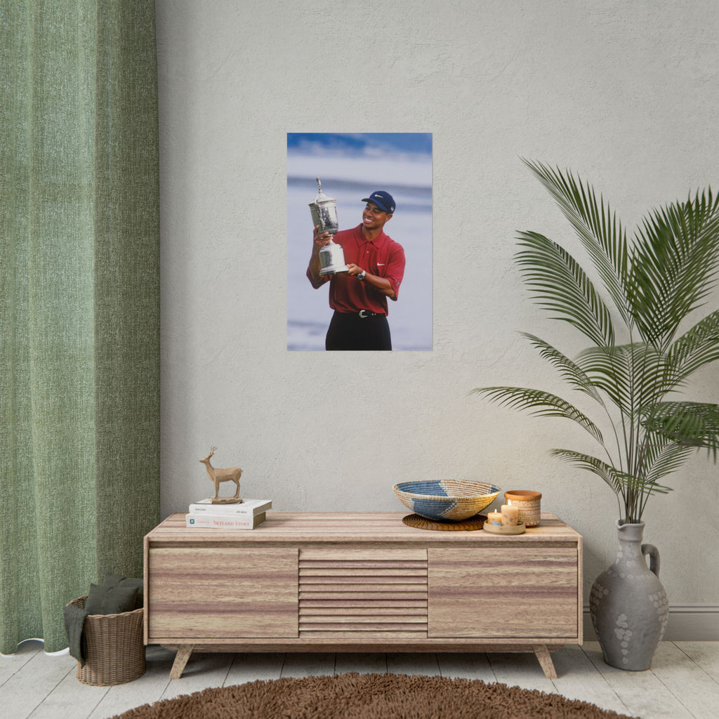 Tiger Woods - Golf Champion Trophy Poster — Rolled Sports Poster